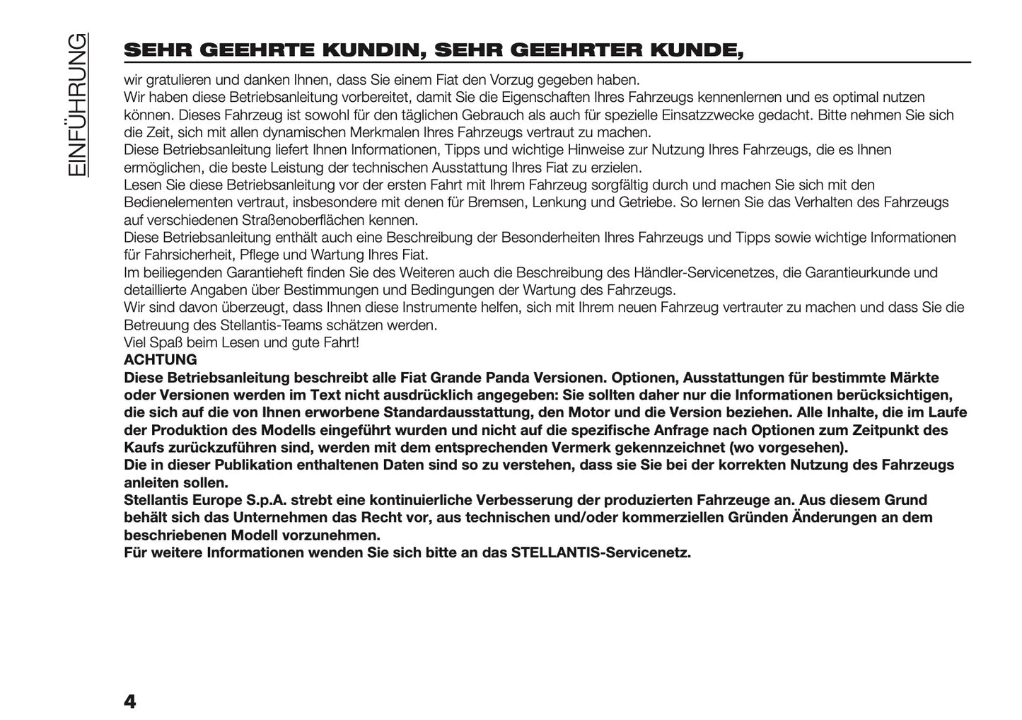 2026 Fiat Grande Panda Owner's Manual | German