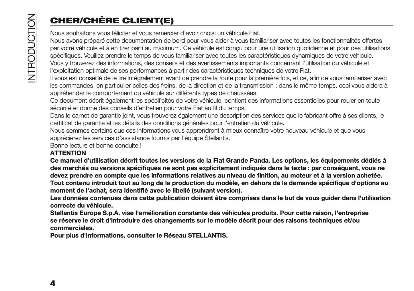2026 Fiat Grande Panda Manuel du propriétaire | Français