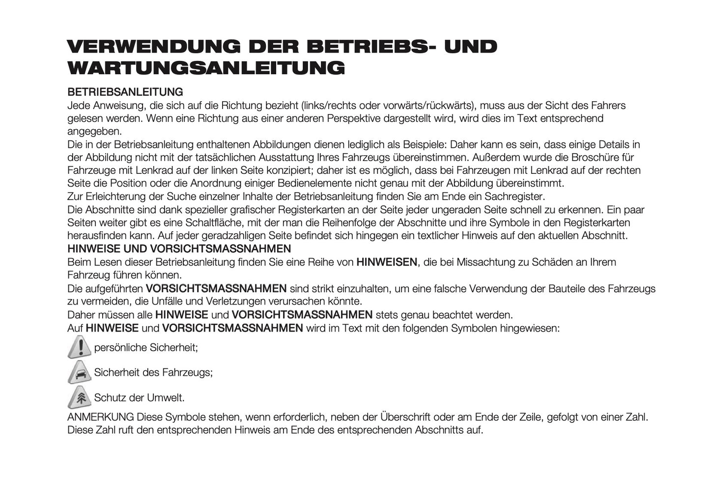 2026 Fiat Panda/Pandina Owner's Manual | German