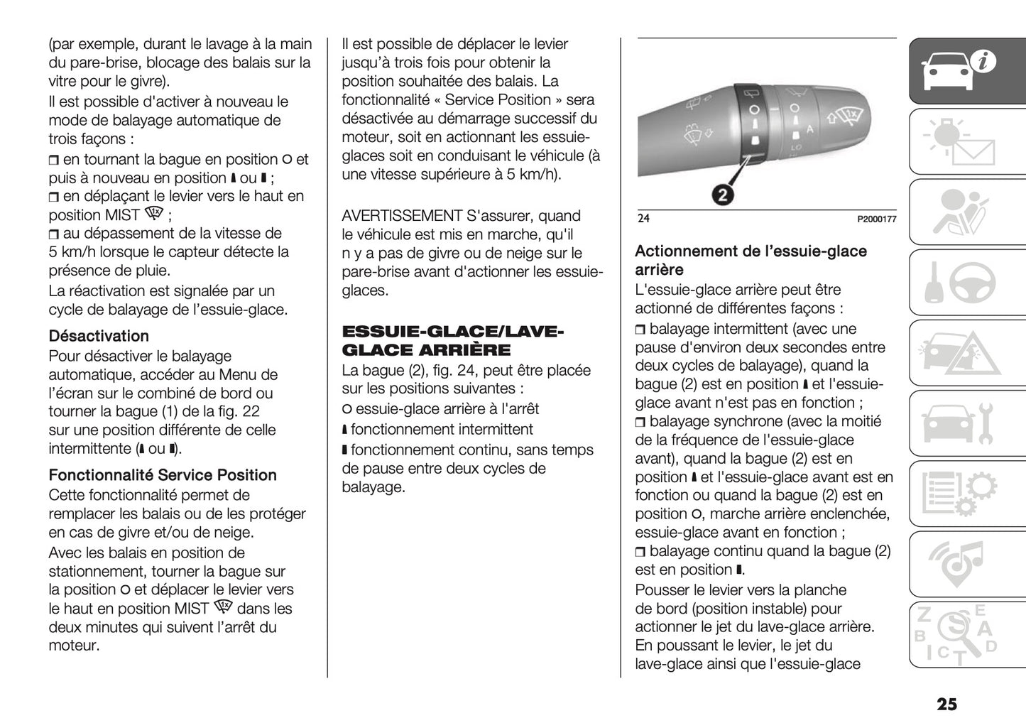 2025-2026 Fiat Panda/Pandina Owner's Manual | French