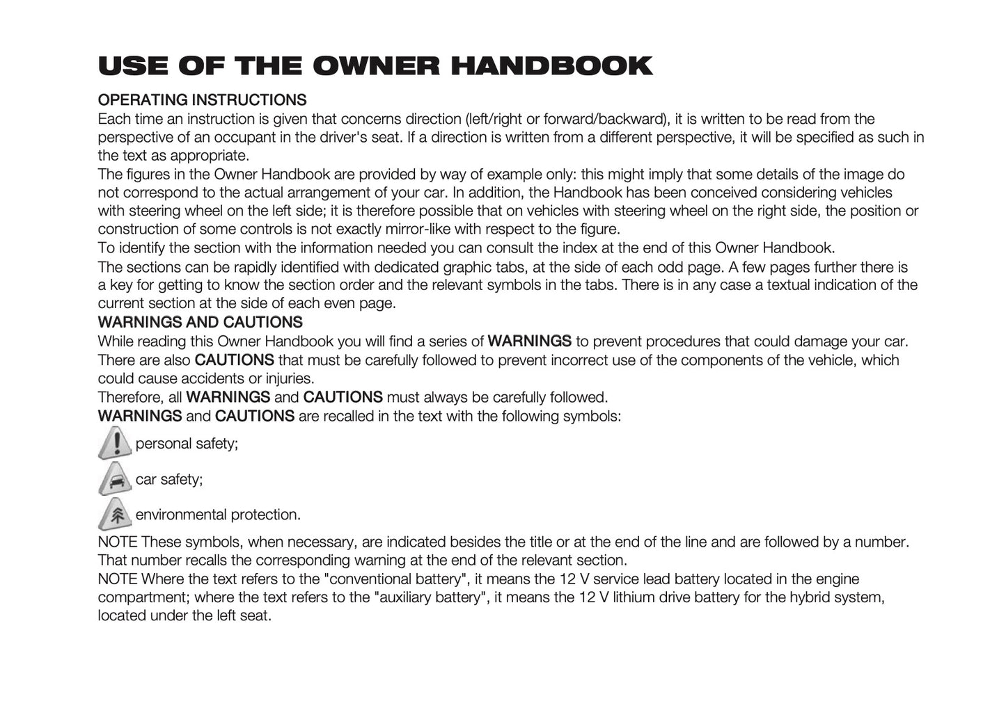 2024-2025 Fiat Panda/Panda Cross Owner's Manual | English