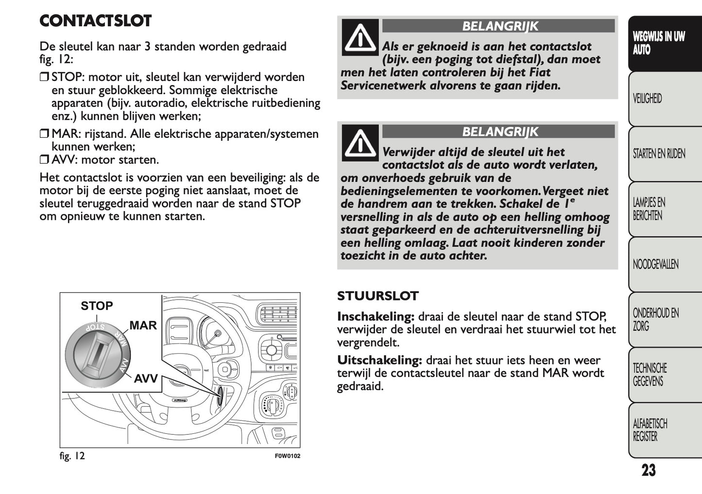 2013 Fiat Panda Owner's Manual | Dutch