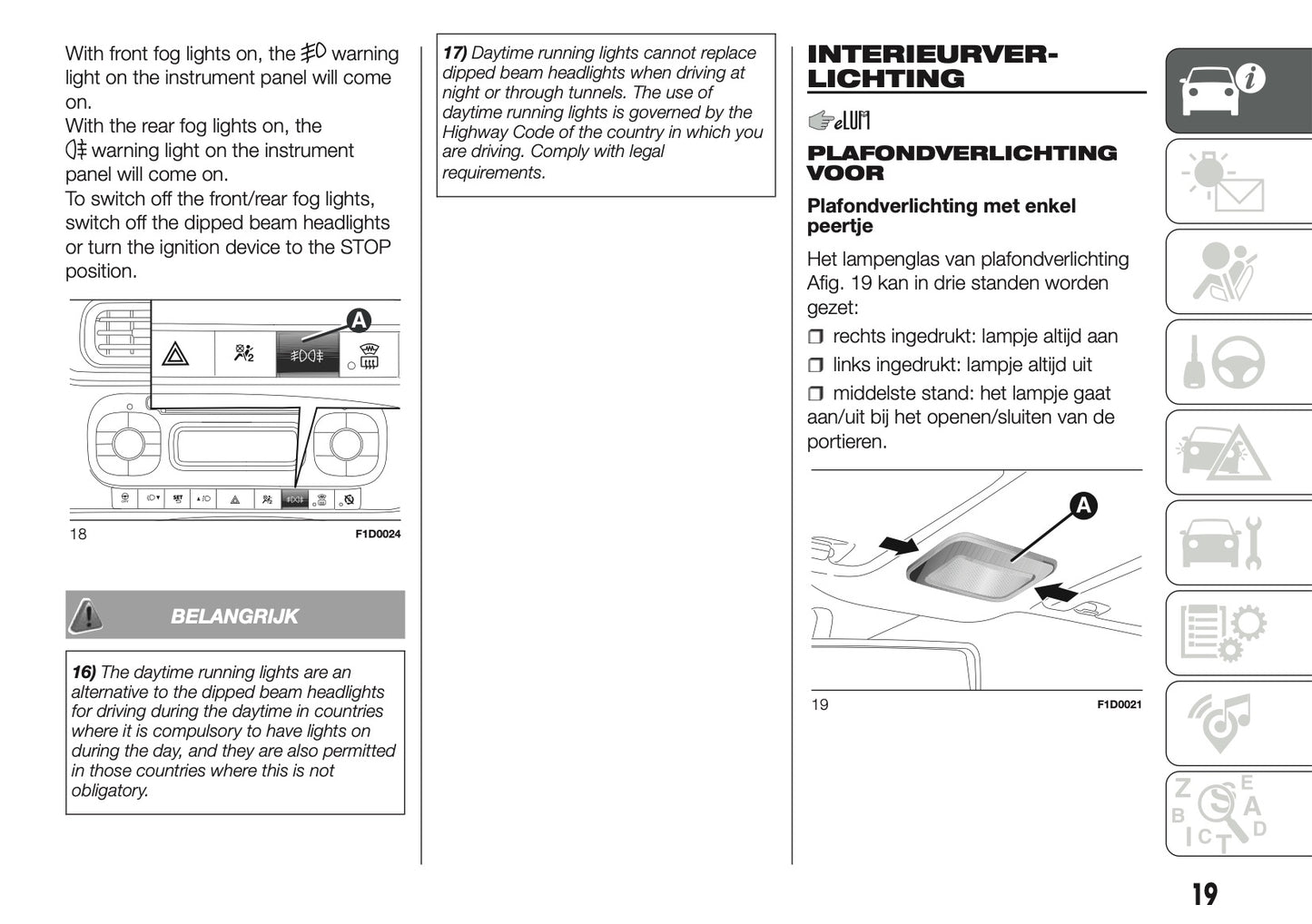2018-2019 Fiat Panda Gebruikershandleiding | Nederlands