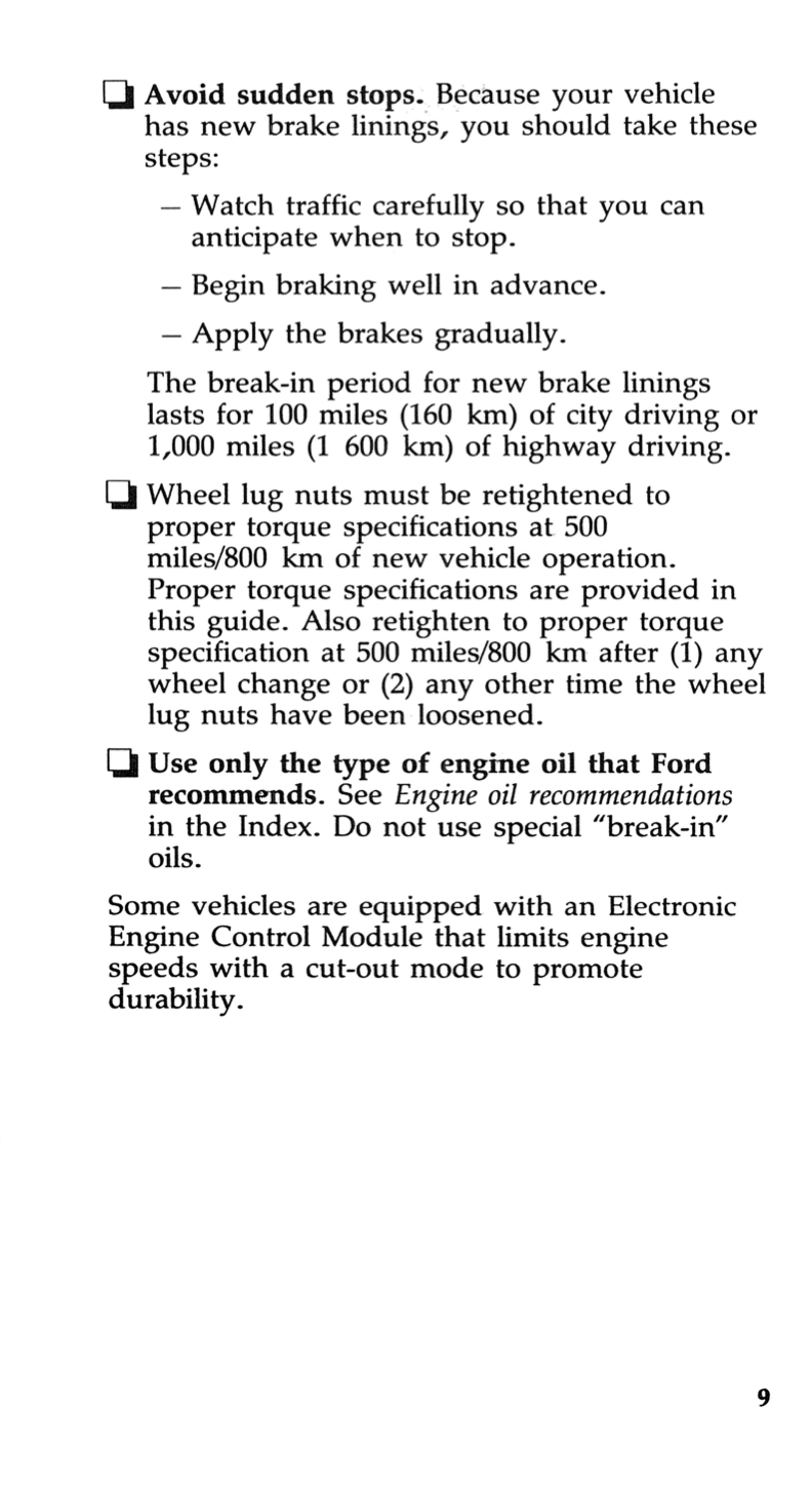 1993 Ford Bronco Owner's Manual | English