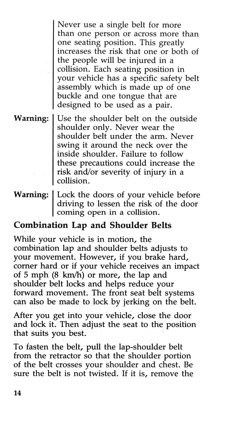 1993 Ford Bronco Owner's Manual | English