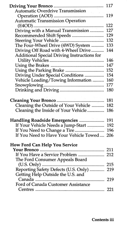 1993 Ford Bronco Owner's Manual | English