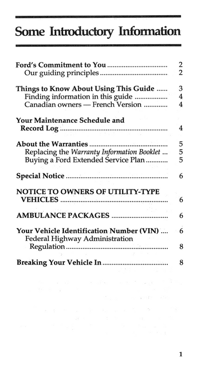 1993 Ford Bronco Owner's Manual | English