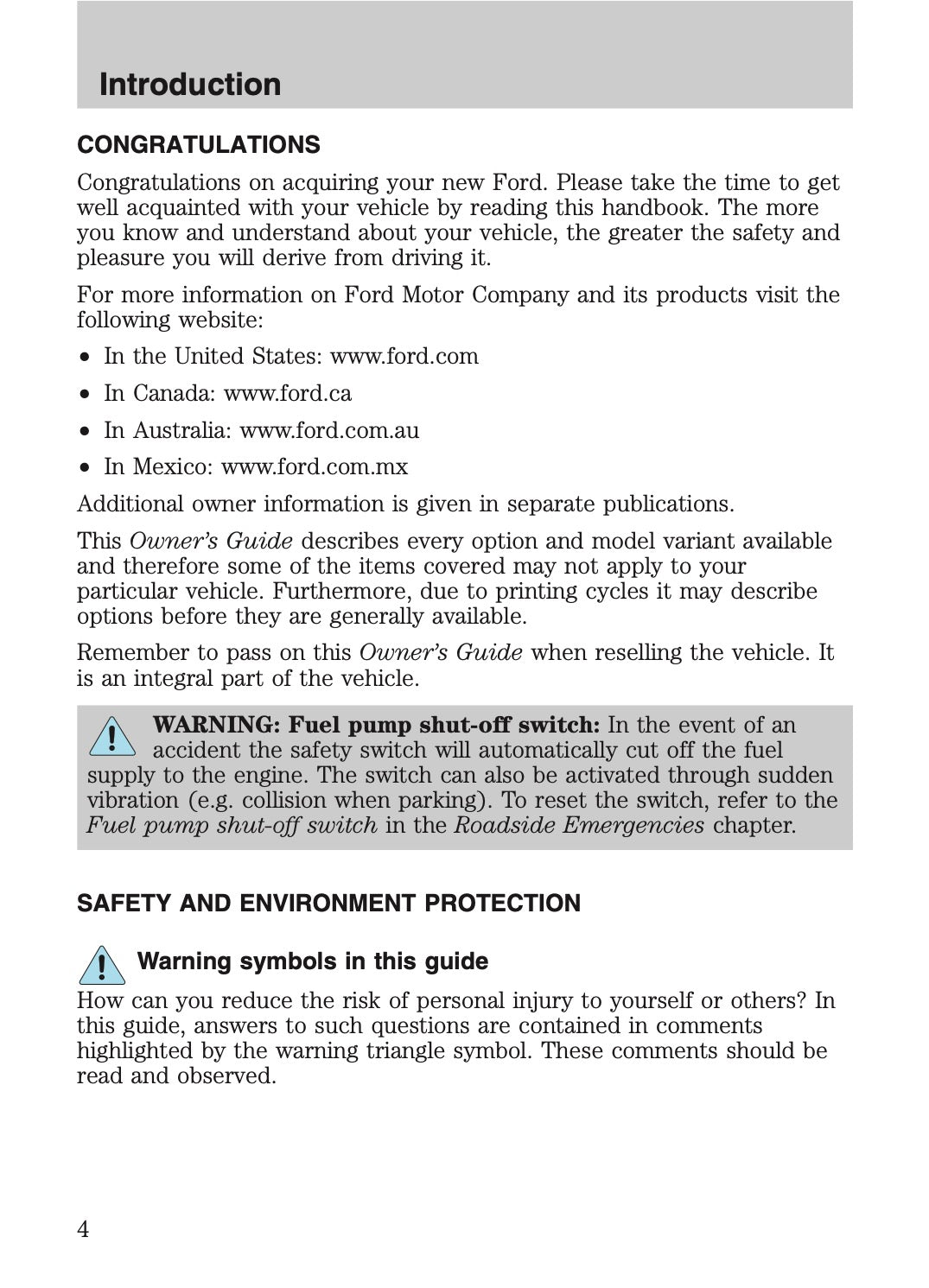 2009 Ford Crown Victoria Owner's Manual | English US