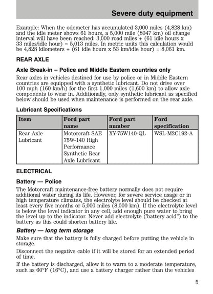 2009-2011 Ford Crown Victoria Police Fleet Supplement Manual | English US