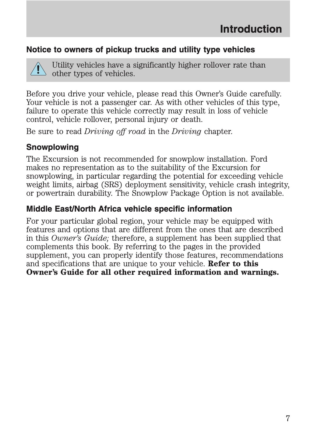 2005 Ford Excursion Owner's Manual | English US