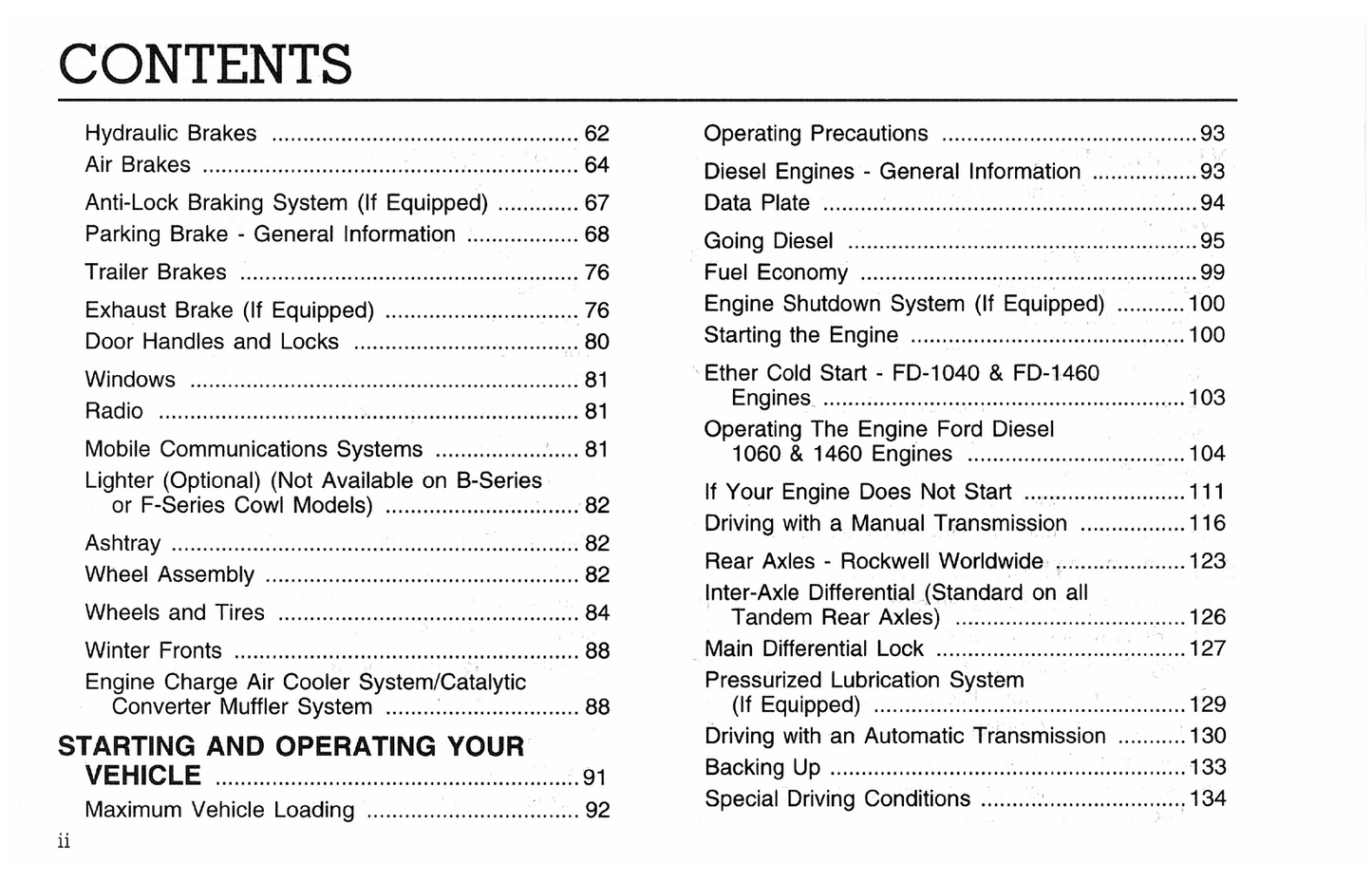 1996 Ford F-Series Diesel/B-Series Diesel Owner's Manual | English