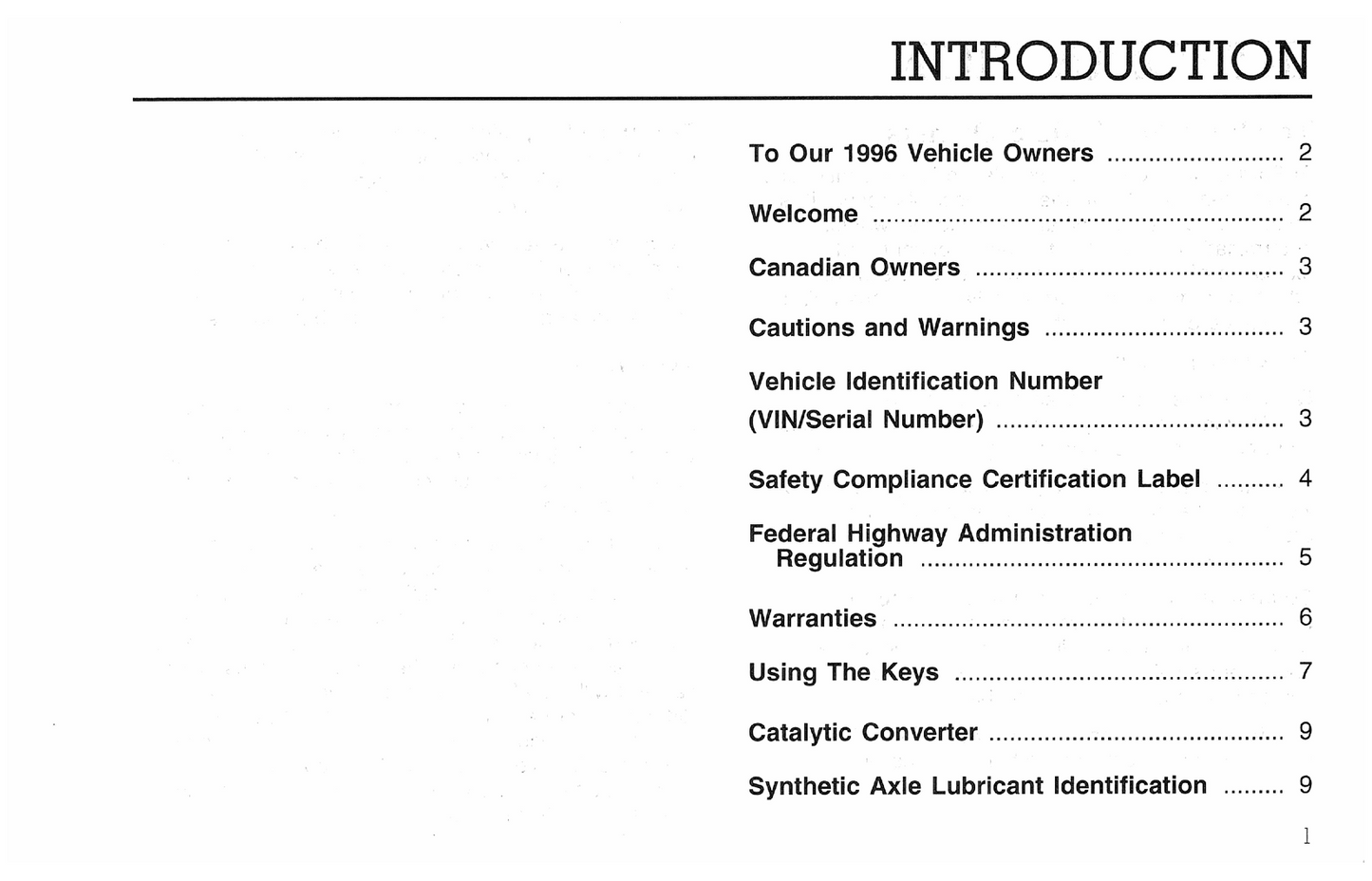 1996 Ford F-Series Diesel/B-Series Diesel Owner's Manual | English