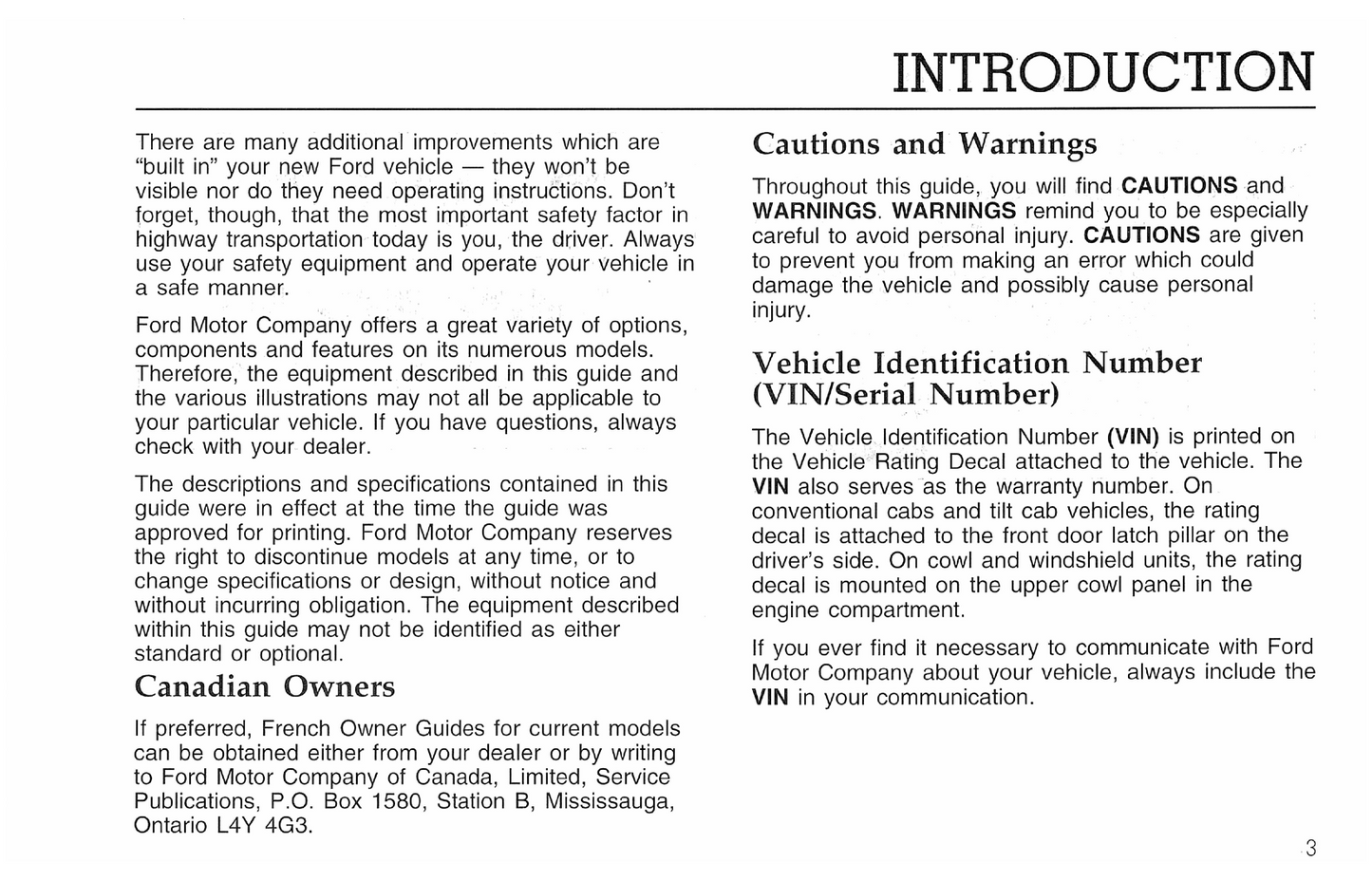 1996 Ford F-Series Diesel/B-Series Diesel Owner's Manual | English