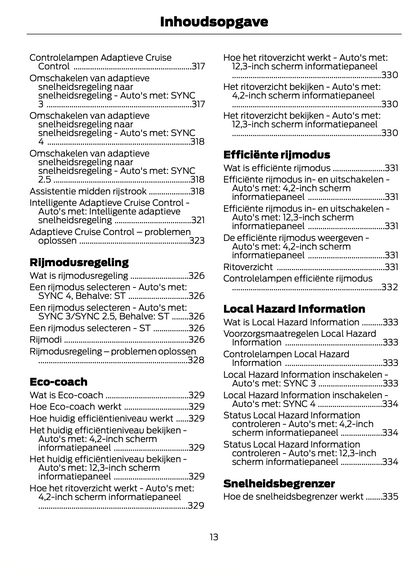 2023-2024 Ford Focus Owner's Manual | Dutch