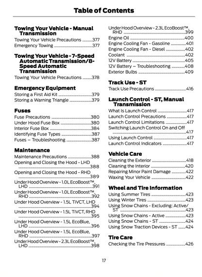 2023-2024 Ford Focus Manuel du propriétaire | Anglais