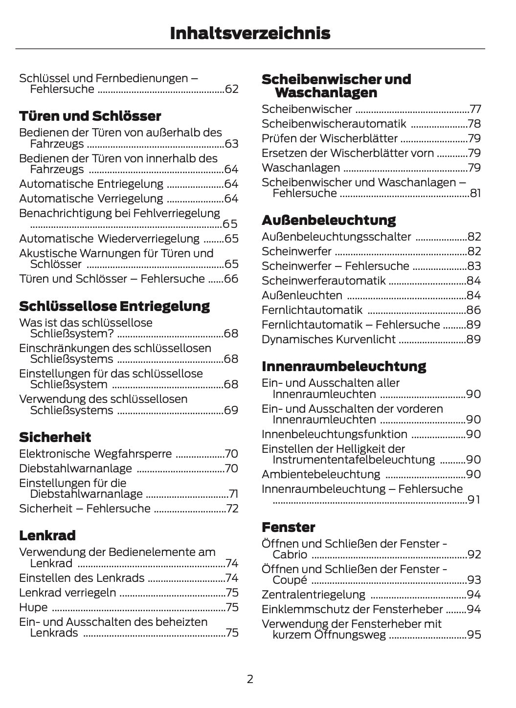 2024-2025 Ford Mustang Owner's Manual | German
