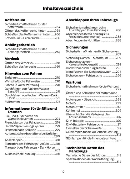 2025-2026 Ford Mustang Owner's Manual | German