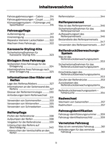 2025-2026 Ford Mustang Owner's Manual | German