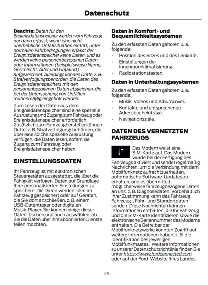 2025-2026 Ford Mustang Owner's Manual | German