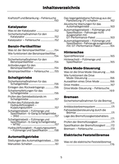 2025-2026 Ford Mustang Owner's Manual | German