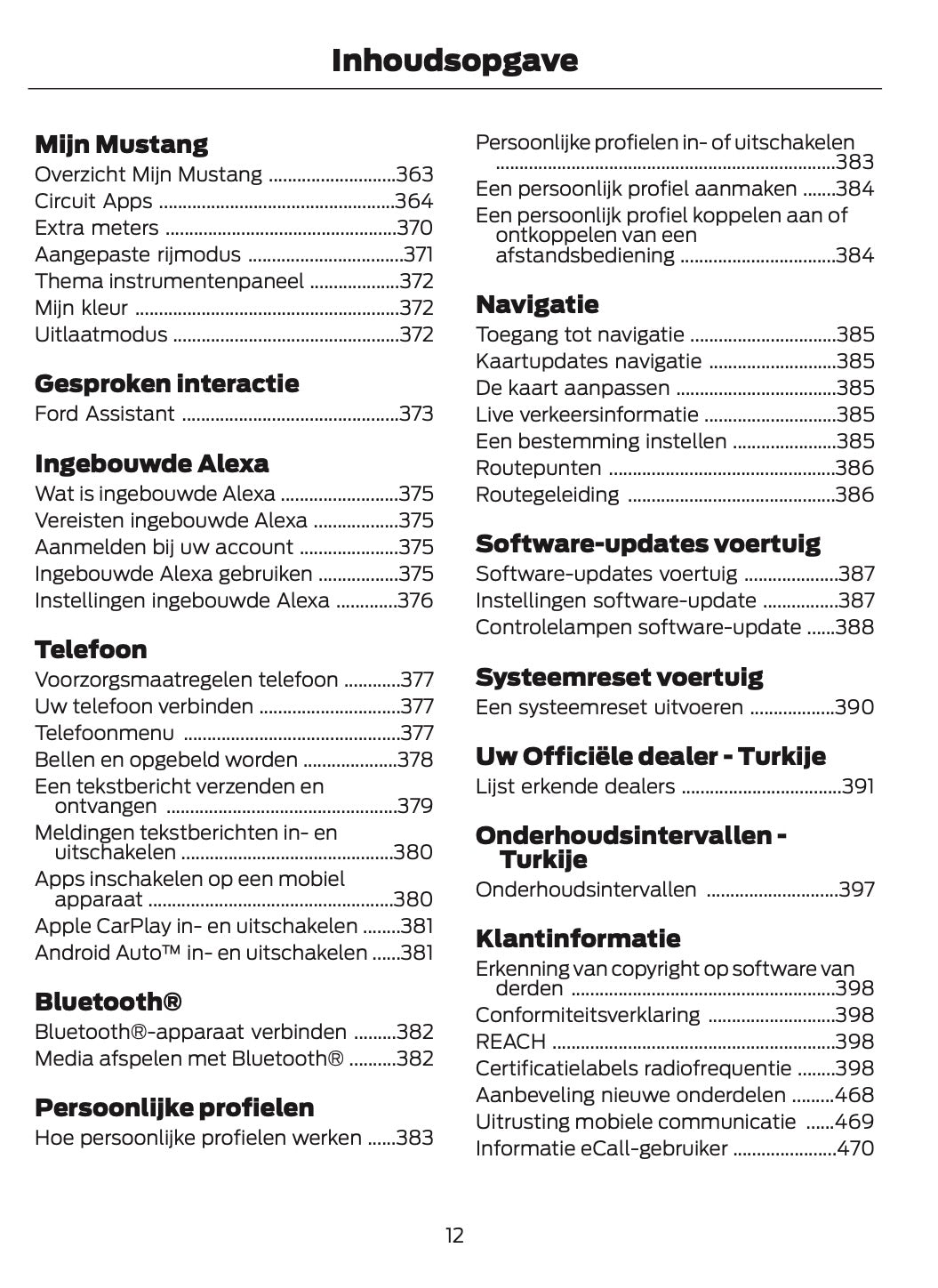 2024-2025 Ford Mustang Gebruikershandleiding | Nederlands