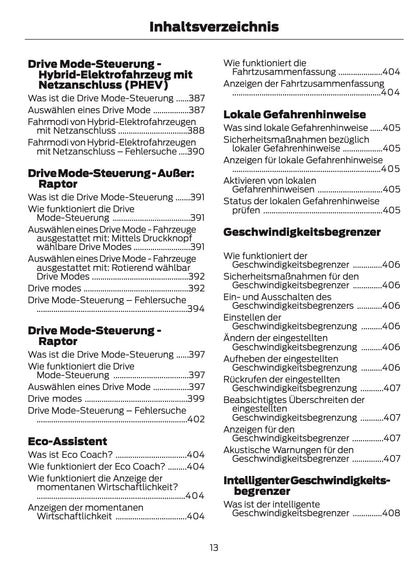 2024-2025 Ford Ranger Owner's Manual | German