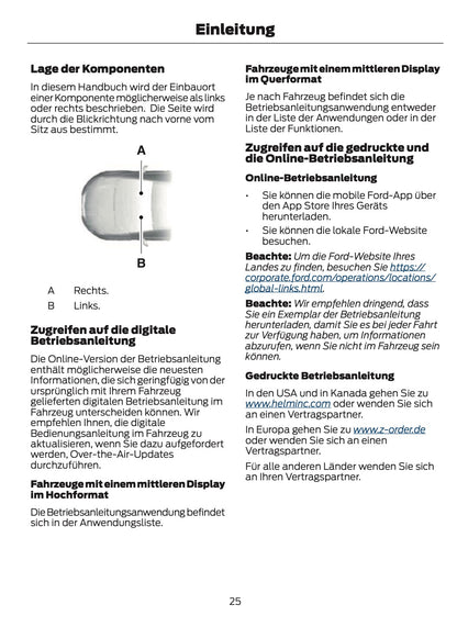 2024-2025 Ford Ranger Owner's Manual | German