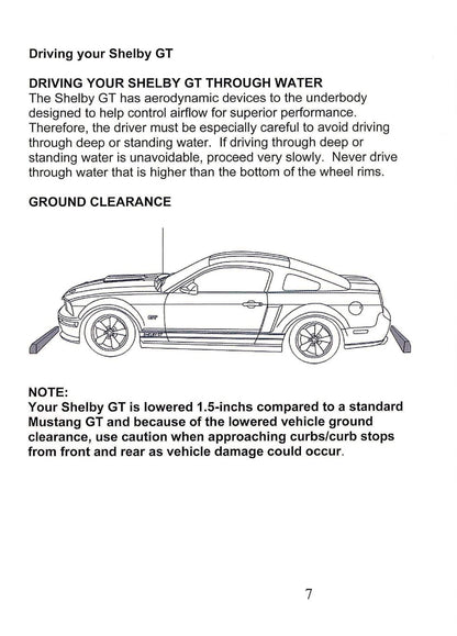 2006 Ford Shelby GT Owner's Manual Supplement | English