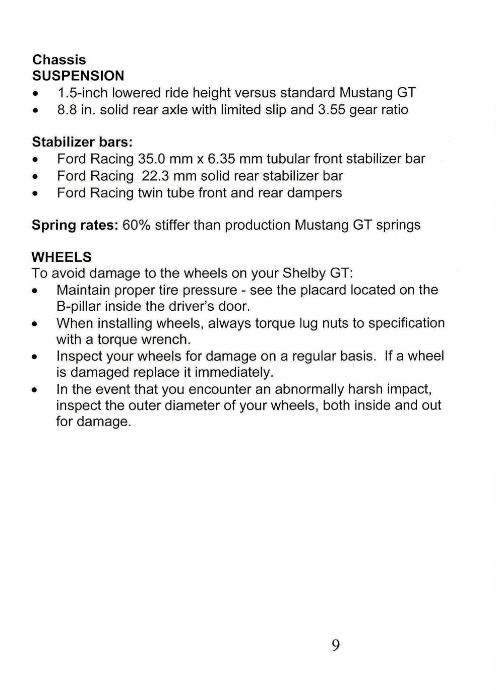 2006 Ford Shelby GT Owner's Manual Supplement | English