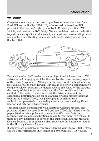 2012 Ford Shelby GT500 Supplement Manual | English