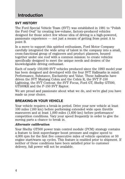 2012 Ford Shelby GT500 Supplement Manual | English