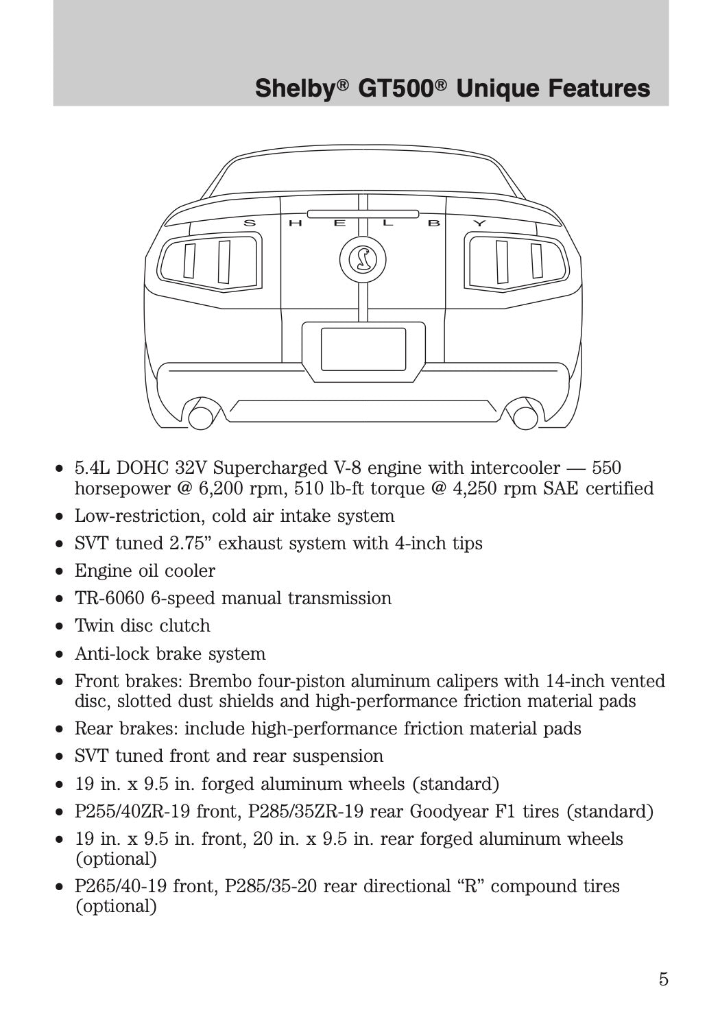 2012 Ford Shelby GT500 Supplement Manual | English