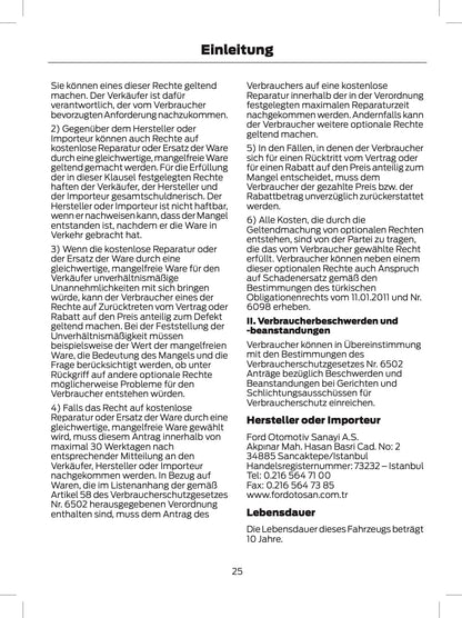 2024 Ford Tourneo Custom/Transit Custom Owner's Manual | German