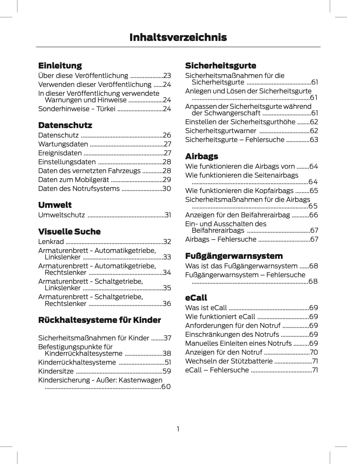 2024 Ford Tourneo Custom/Transit Custom Owner's Manual | German