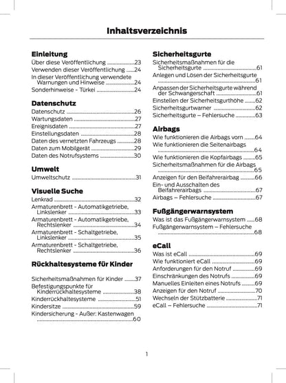 2024 Ford Tourneo Custom/Transit Custom Owner's Manual | German