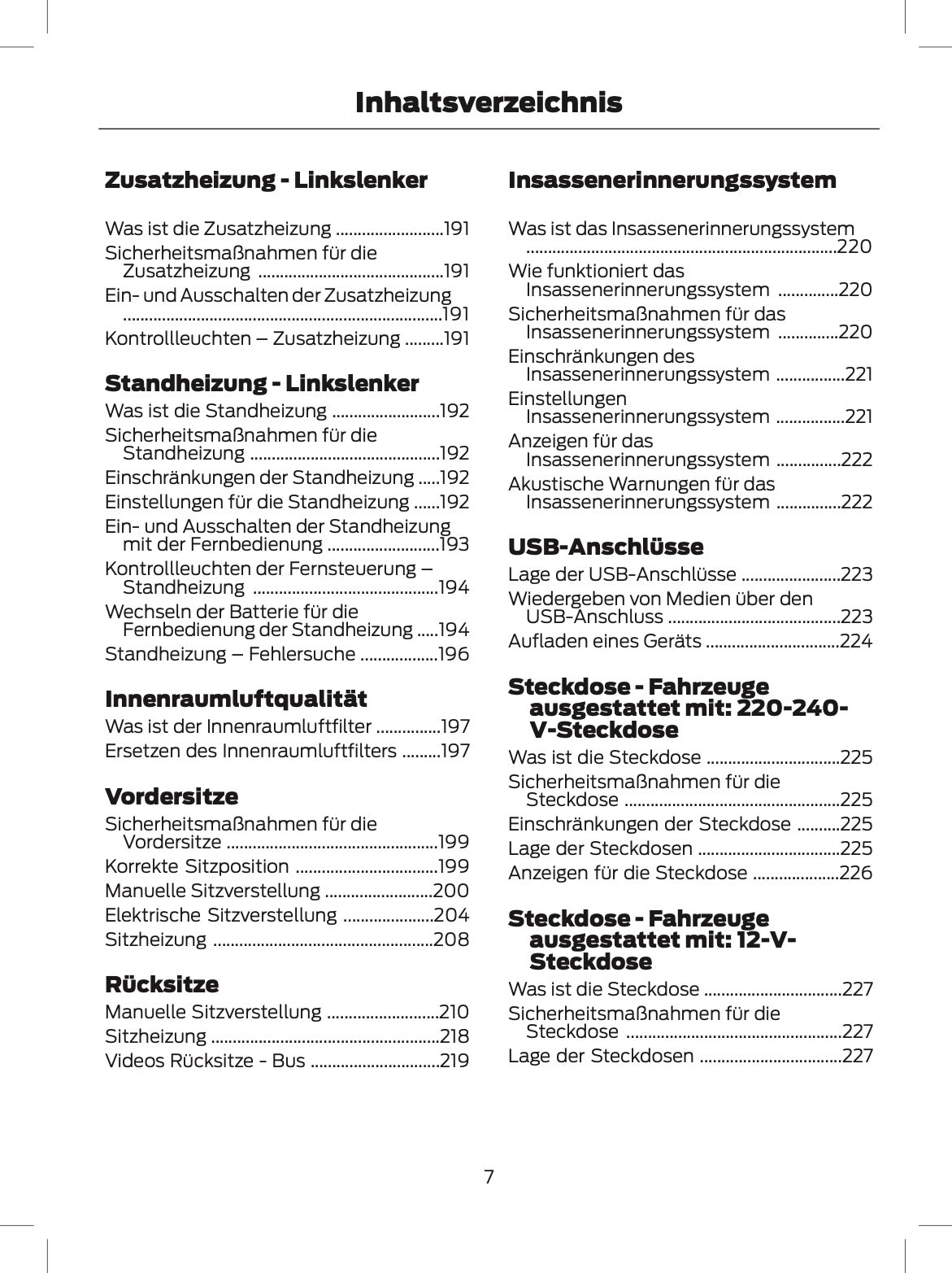 2024 Ford Tourneo Custom/Transit Custom Owner's Manual | German