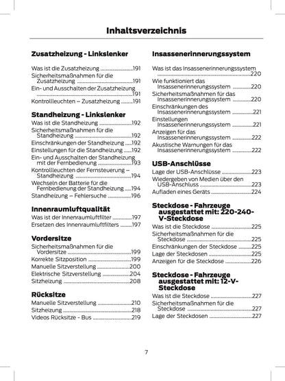 2024 Ford Tourneo Custom/Transit Custom Owner's Manual | German