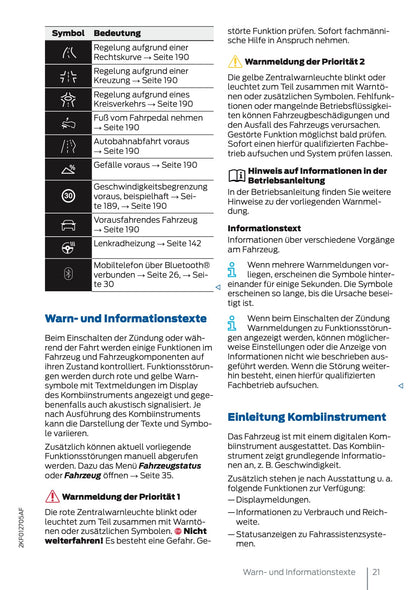 2024-2025 Ford Tourneo Connect/Transit Connect Owner's Manual | German