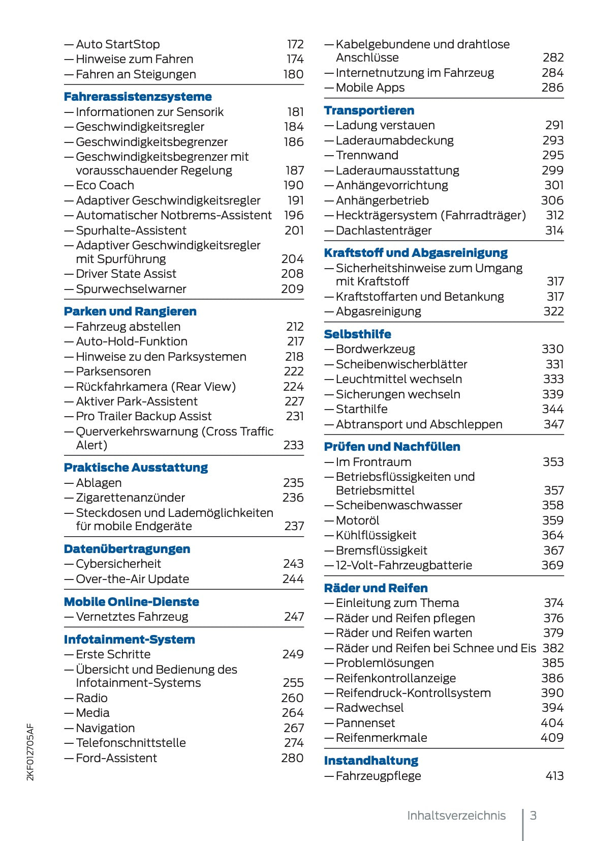 2024-2025 Ford Tourneo Connect/Transit Connect Owner's Manual | German