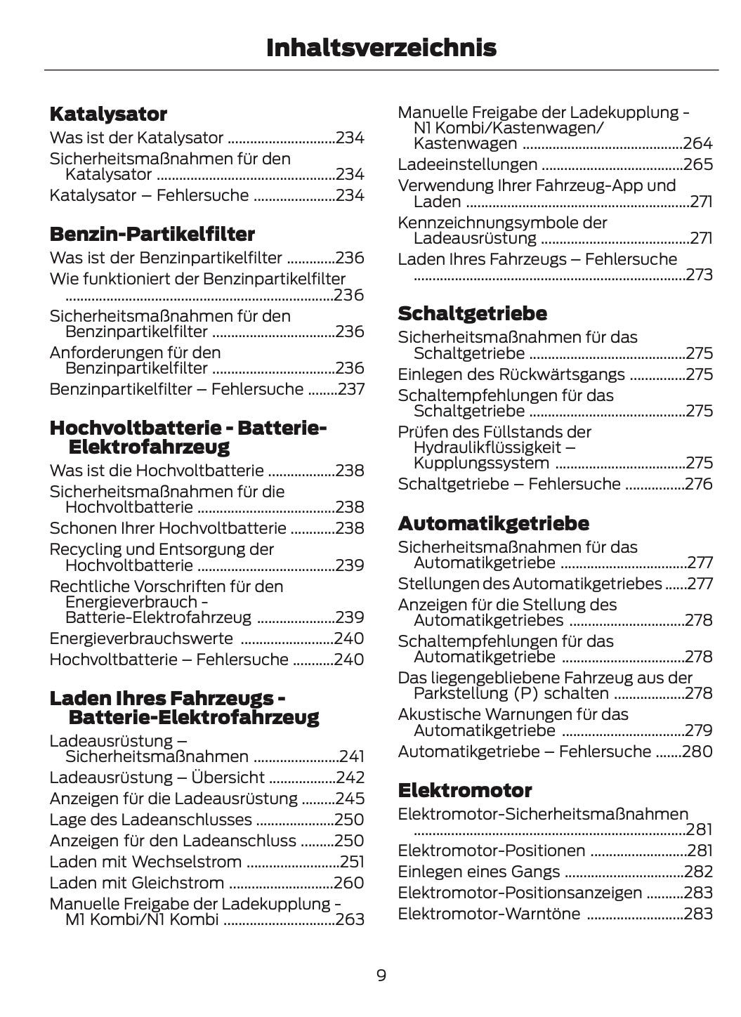 2024-2025 Ford Tourneo Courier/Transit Courier Owner's Manual | German