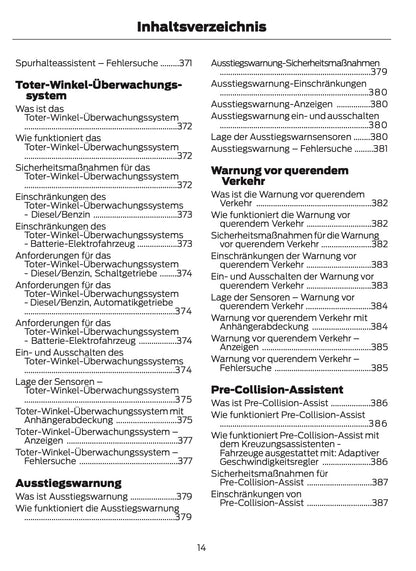 2024-2025 Ford Tourneo Courier/Transit Courier Owner's Manual | German