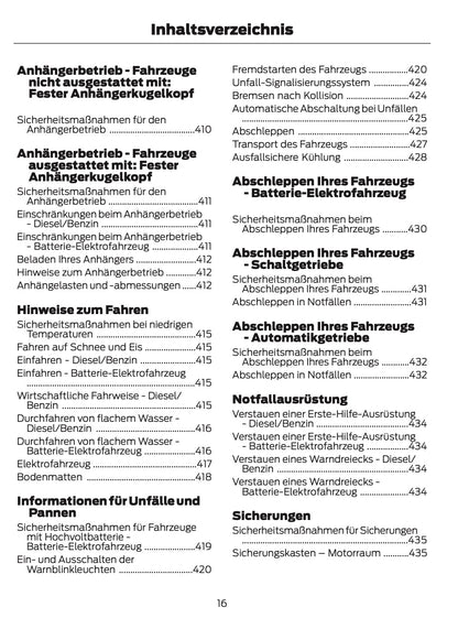 2024-2025 Ford Tourneo Courier/Transit Courier Owner's Manual | German