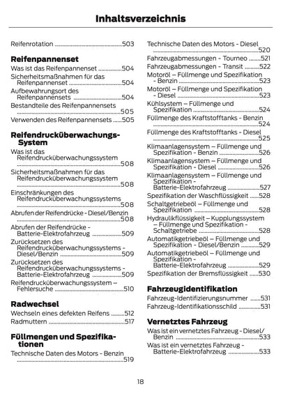 2024-2025 Ford Tourneo Courier/Transit Courier Owner's Manual | German