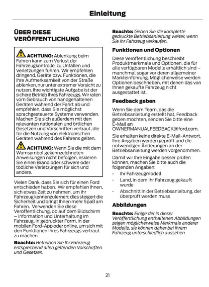 2024-2025 Ford Tourneo Courier/Transit Courier Owner's Manual | German