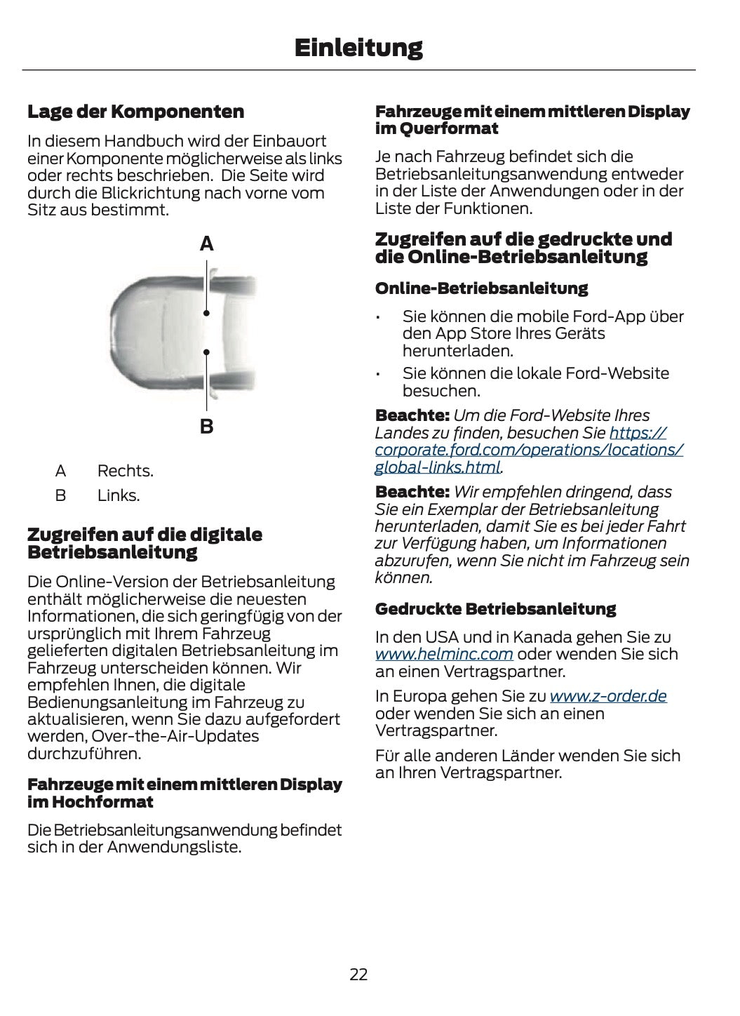 2024-2025 Ford Tourneo Courier/Transit Courier Owner's Manual | German