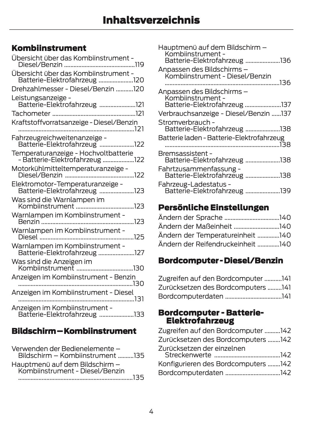 2024-2025 Ford Tourneo Courier/Transit Courier Owner's Manual | German