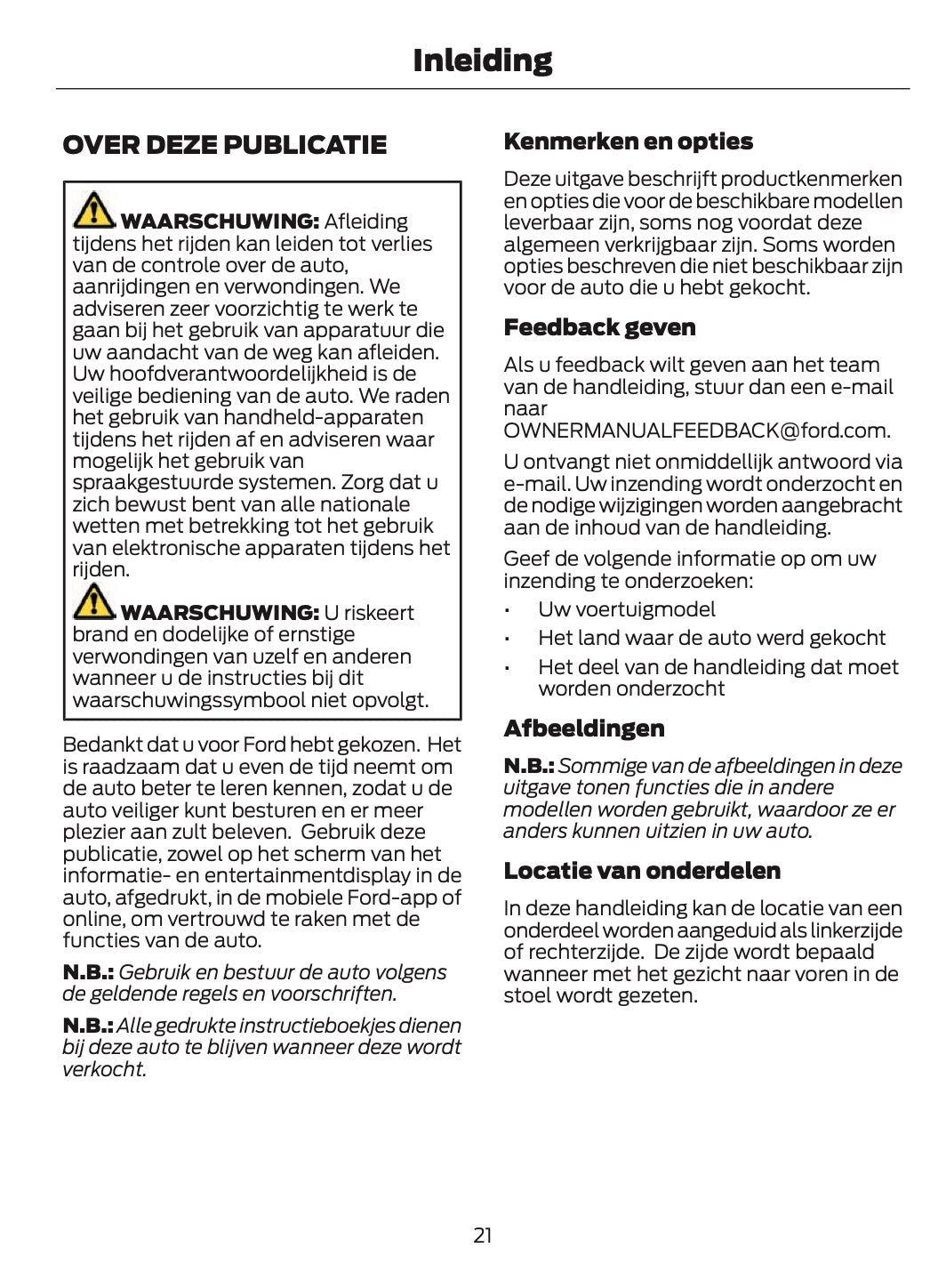 2024-2025 Ford Tourneo Courier/Transit Courier Gebruikershandleiding | Nederlands