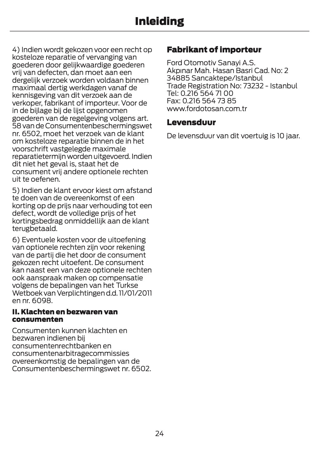 2024-2025 Ford Tourneo Courier/Transit Courier Gebruikershandleiding | Nederlands