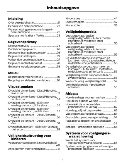 2024-2025 Ford Tourneo Courier/Transit Courier Gebruikershandleiding | Nederlands