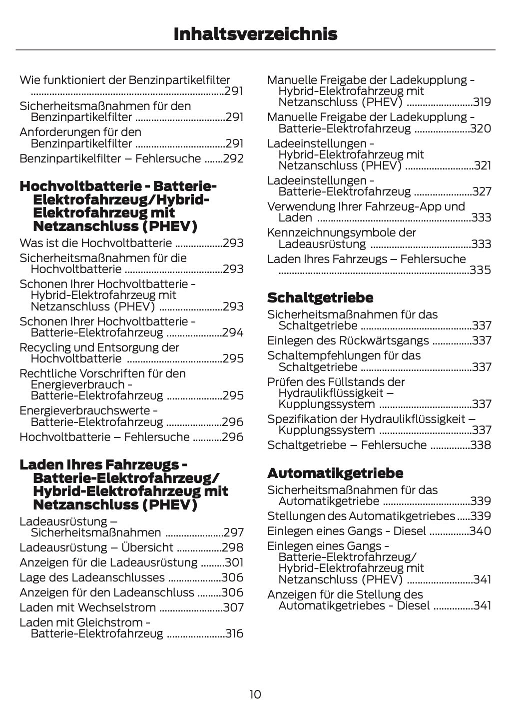 2024-2025 Ford Tourneo Custom/Transit Custom Owner's Manual | German